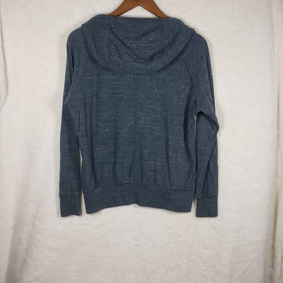 Nike Gym Vintage Full Zip Hoodie Slate Navy Blue Heathered Large Athleisure Y2K - Picture 3 of 8